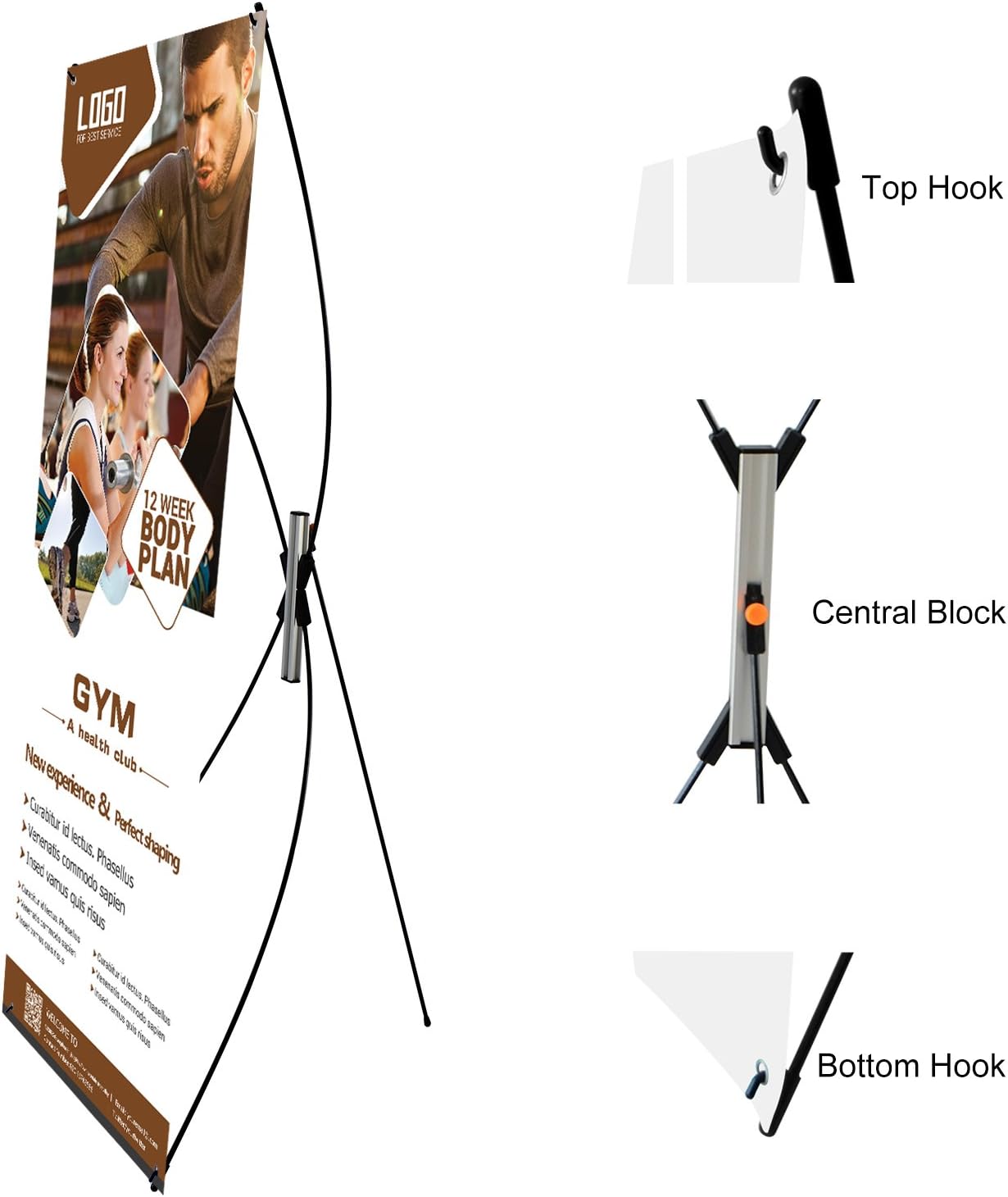 adjustable X banner stand