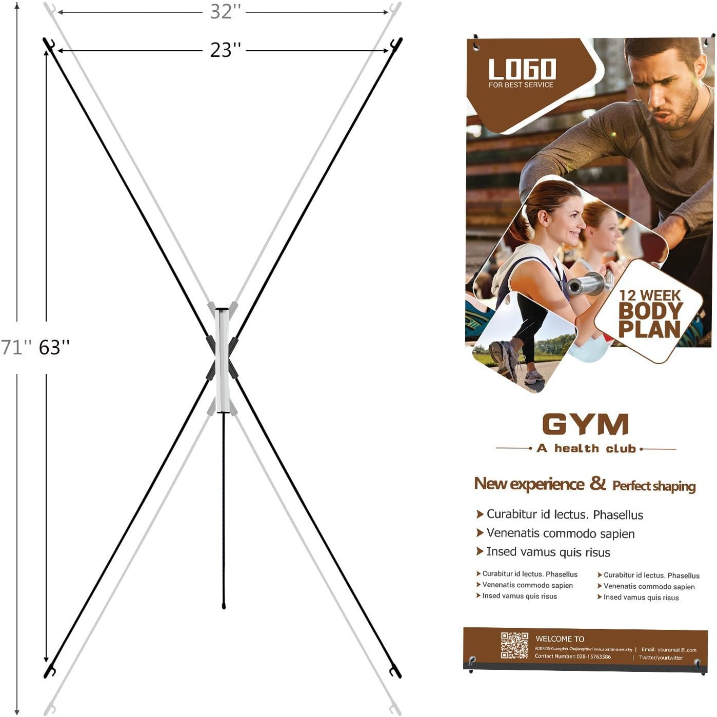 adjustable X banner stand