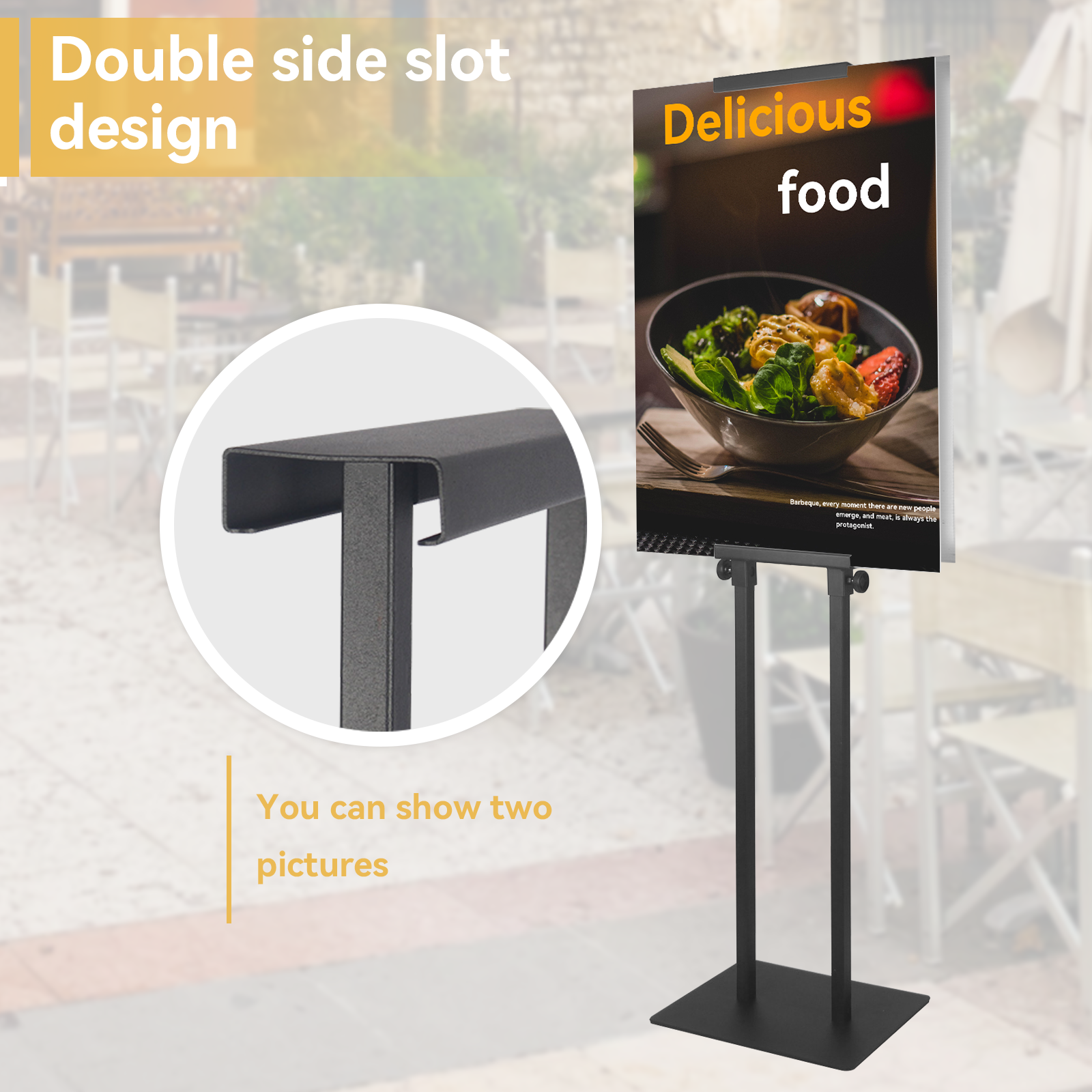 Double-pole Poster Stand